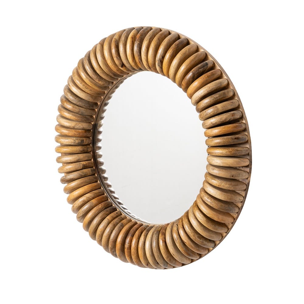 Miroir Rond Bois de Manguier Ixia 92x92cm