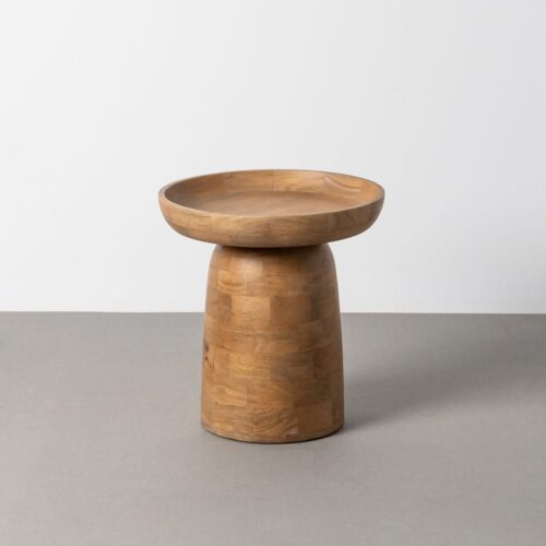 Table d'Appoint Bois de Manguier Naturel Ronde Ixia 44x44x47cm