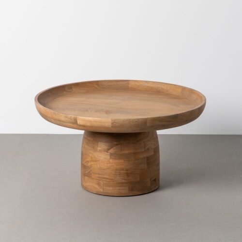 Table Basse Ronde Bois de Manguier Naturel Plateau Naturel Ixia 75x75x40cm