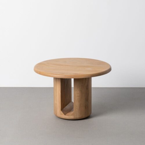 Table Basse Ronde Bois de Manguier Naturel Ixia 60x60x40cm