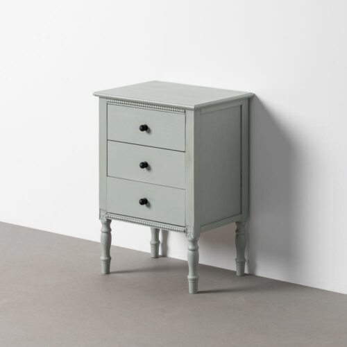 Chevet Laqué Vert Clair 3 Tiroirs Ixia 43x33x61cm