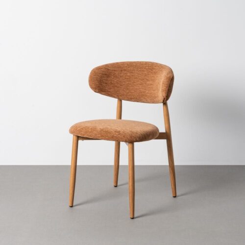 Lot 2 Chaises Tissu Pêche Pied Métal Effet Bois Ixia 53x51x76.5cm