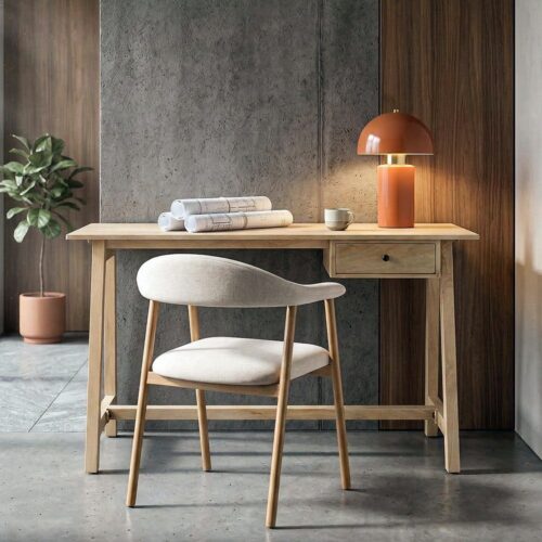 Secrétaire Bureau Bois de Manguier Teka Ixia 120x60x77cm