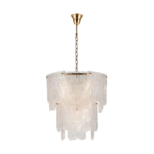 Suspension Verre Blanc Or Ixia 60x60x60cm