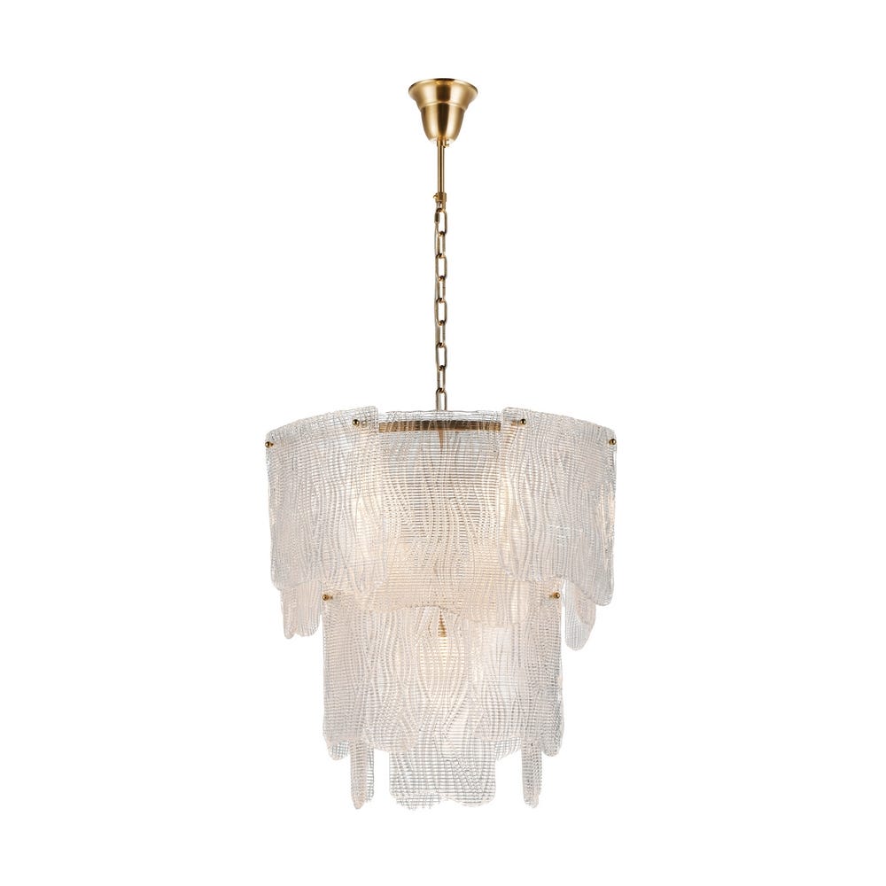 Suspension Verre Blanc Or Ixia 60x60x60cm