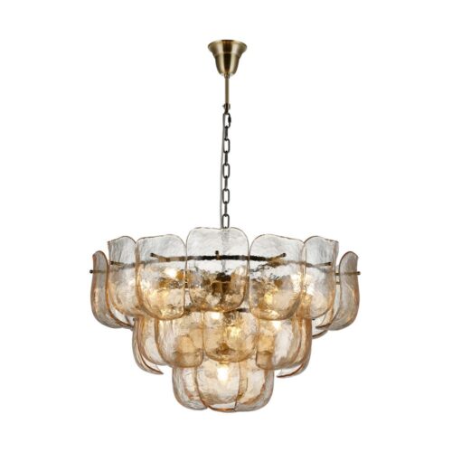 Suspension Plafond Verre Champagne Ixia 78x78x44cm