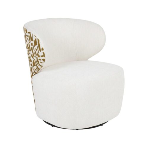 Fauteuil Bi-Tissu Crème Ocre Ixia 73x68x74cm