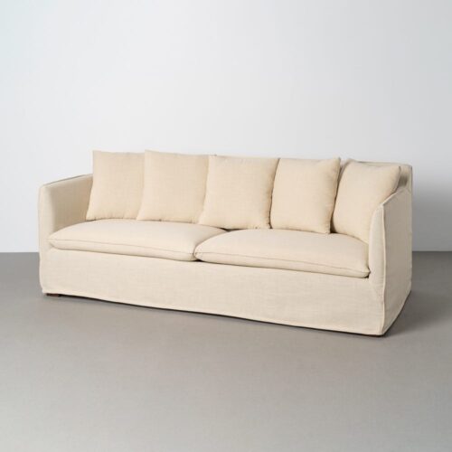 Canapé Déhoussable Tissu Beige Ixia 215cm
