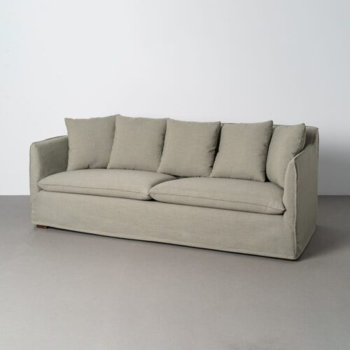 Canapé Déhoussable Tissu Vert Ixia 215x92x78cm