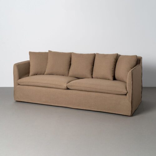 Canapé Déhoussable Tissu Marron Ixia 215cm