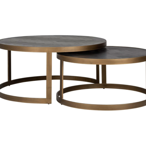 Table basse Blackbone Brass rustique noir Richmond Interiors lot de 2