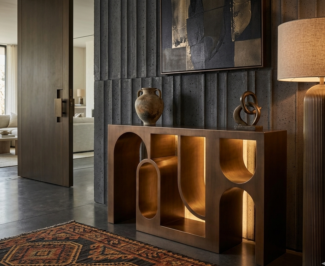 Consoles Richmond Interiors chez Melimel Home - Consoles luxe laiton design néerlandais