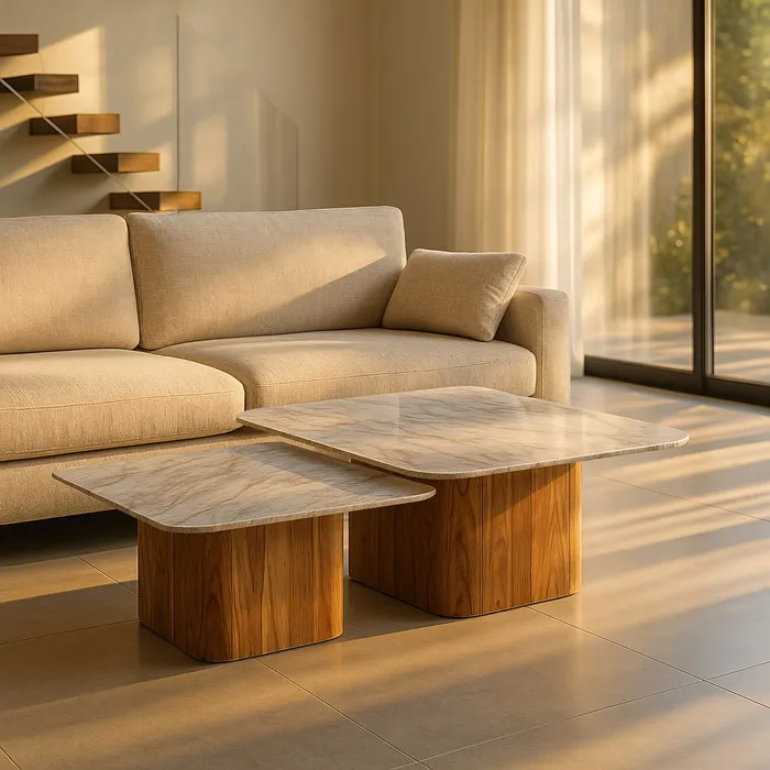 Tables basses Ixia chez Melimel Home - Design espagnol bois et métal