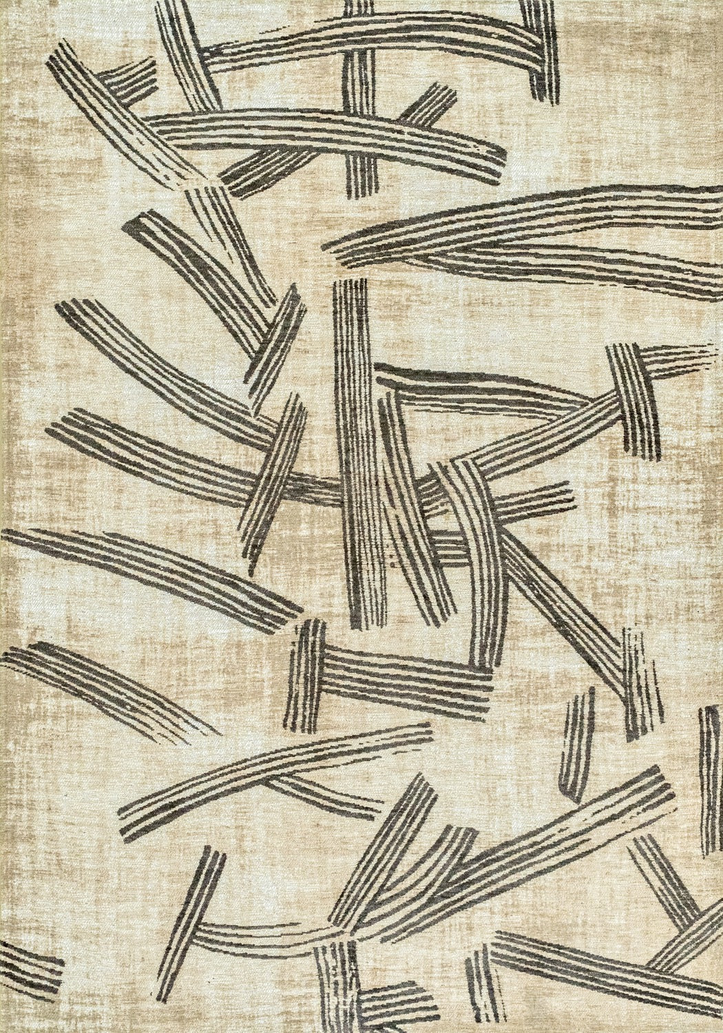 Tapis Japonisant Graphique Brun Épicé — Louis De Poortere Meditation Kanji 2069 Tapis Japonisant Graphique Ardoise