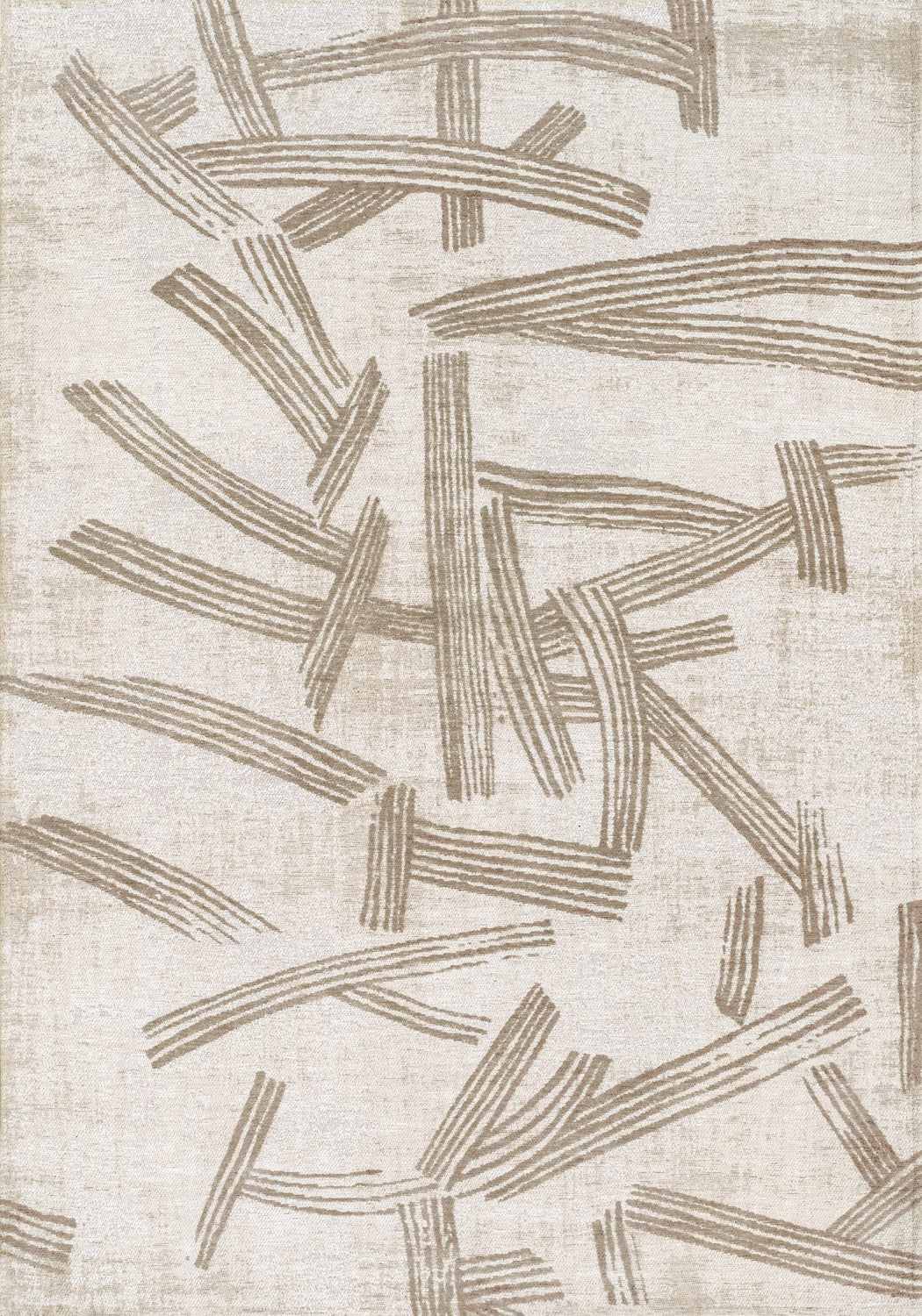 Tapis Japonisant Graphique Brun Épicé — Louis De Poortere Meditation Kanji 2069 Tapis Japonisant Graphique Dune