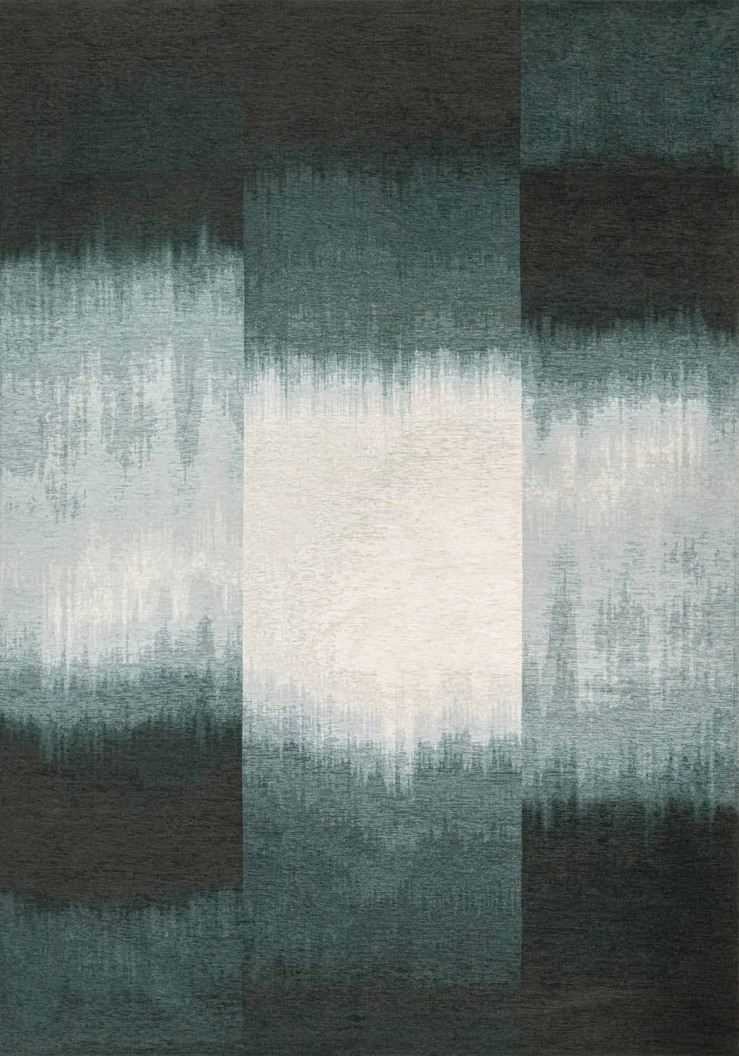 Tapis Graphique Zen Vert Forêt — Louis De Poortere Meditation Sendai 2071 Tapis Graphique Zen Bleu Profond