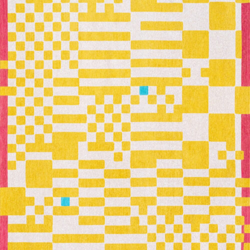Tapis Damier Géométrique Rose Pastel — Louis De Poortere Craft Chess 2074