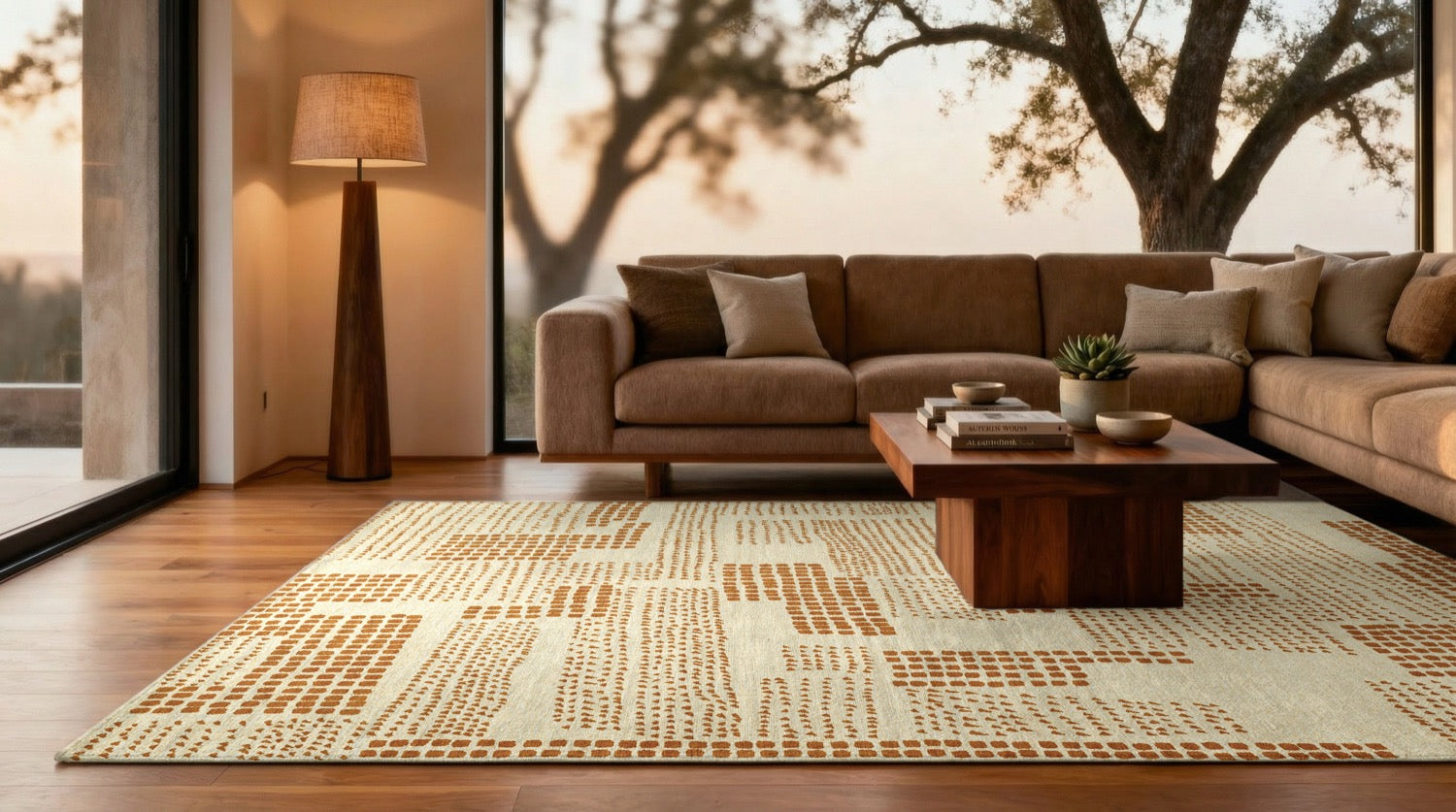Tapis Zen Graphique Rouge Grenadine — Louis De Poortere Craft Zen Garden 2078 Tapis Zen Graphique Jaune Banane