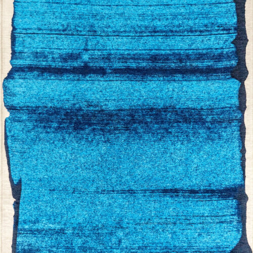 Tapis Graphique Contemporain Bleu Vif — Louis De Poortere Craft Brush 2080