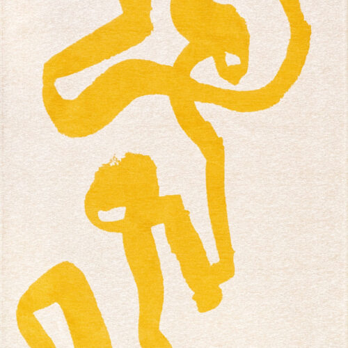 Tapis Motif Ruban Coloré Jaune Vif — Louis De Poortere Craft Ribbon 2084