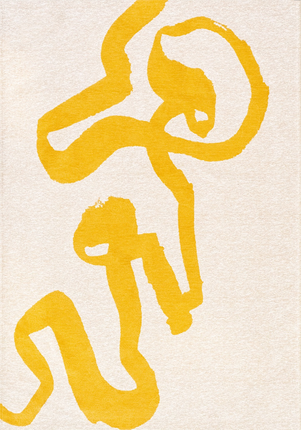 Tapis Motif Ruban Coloré Jaune Vif — Louis De Poortere Craft Ribbon 2084