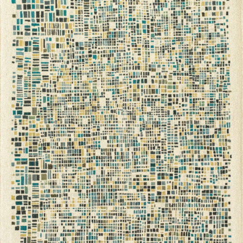 Tapis Cubiste Géométrique Bleu Minuit — Louis De Poortere Gallery Cubik 2096