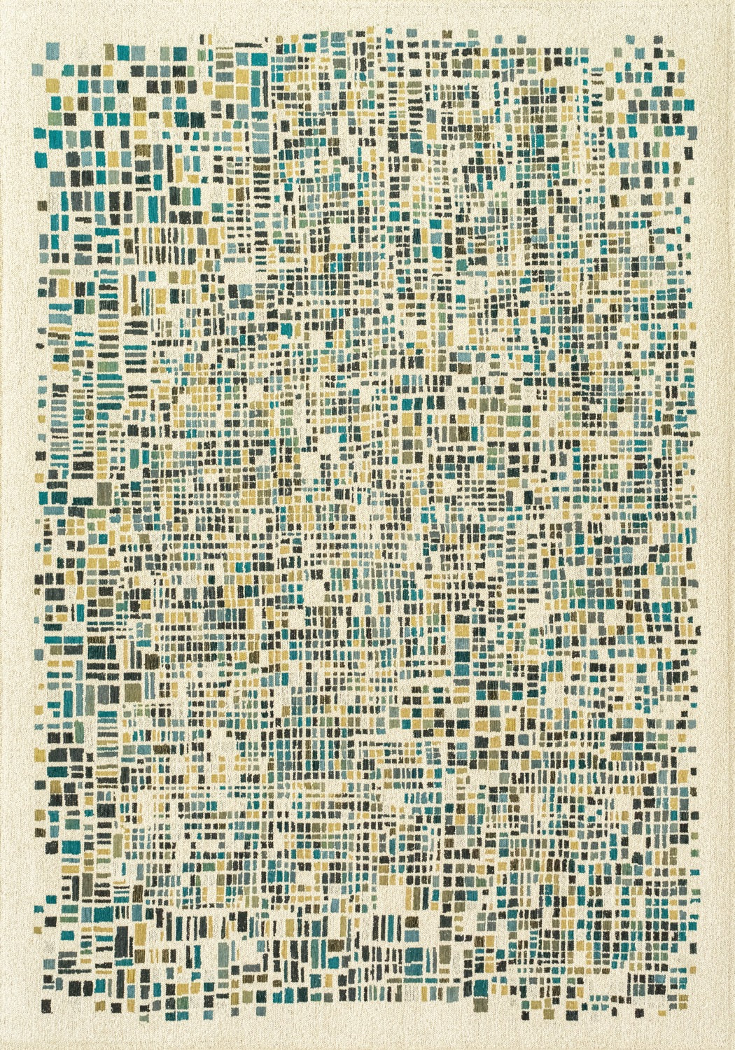 Tapis Cubiste Géométrique Bleu Minuit — Louis De Poortere Gallery Cubik 2096