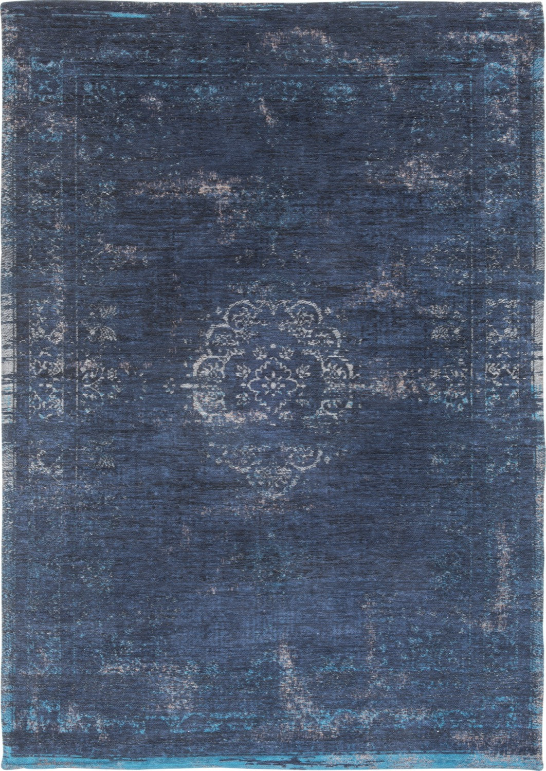 Tapis Médaillon Vintage Curry Doux — Louis De Poortere Fading World Medallion 9672 Tapis Médaillon Vintage Bleu Nuit