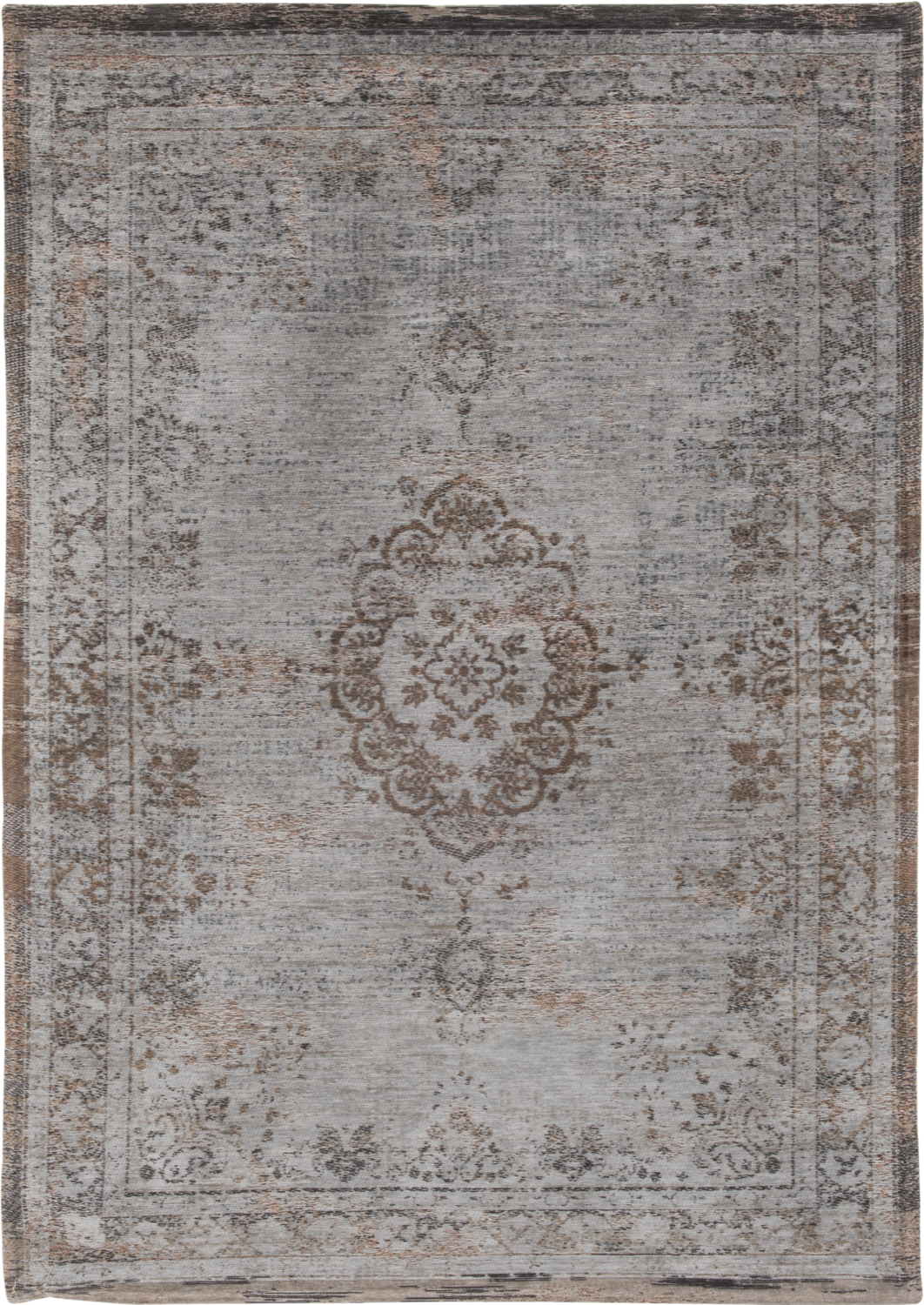 Tapis Médaillon Vintage Gris Ébène — Louis De Poortere Fading World Medallion 8257