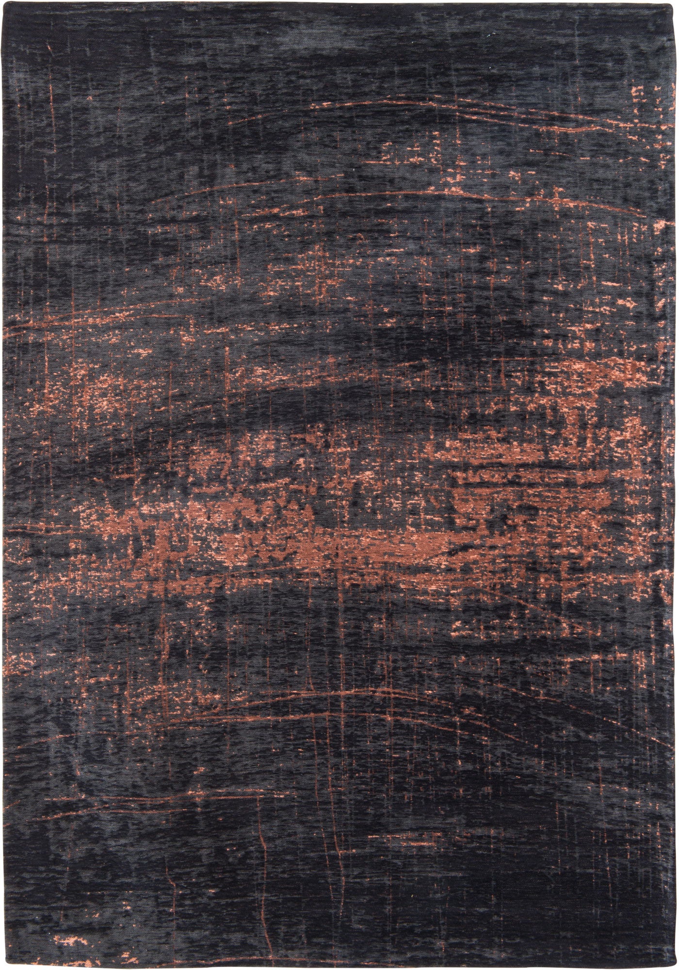 Tapis Graphique Design Vintage Noir Blanc — Louis De Poortere Mad Men Griff 8926 Tapis Graphique Design Vintage Cuivré