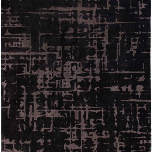 Tapis Géométrique Ethnique Noir — Louis De Poortere Structures Baobab 9200