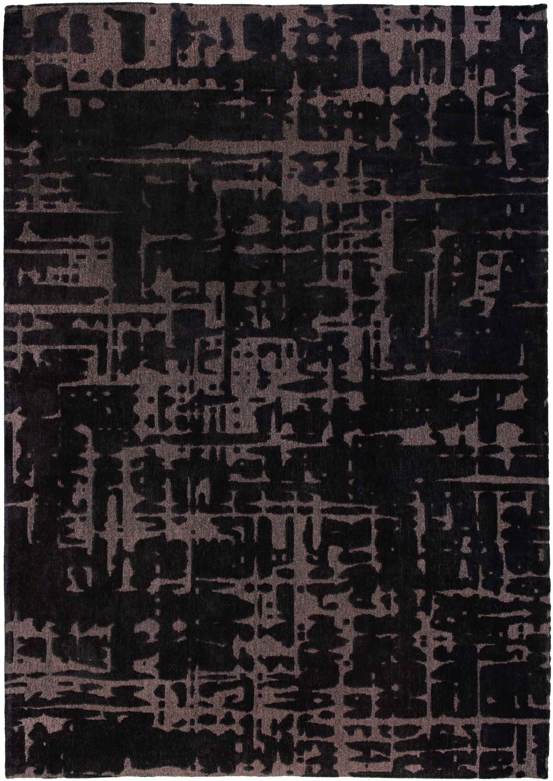 Tapis Géométrique Ethnique Noir — Louis De Poortere Structures Baobab 9200