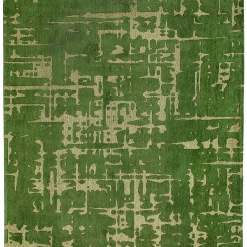 Tapis Géométrique Ethnique Vert — Louis De Poortere Structures Baobab 9202