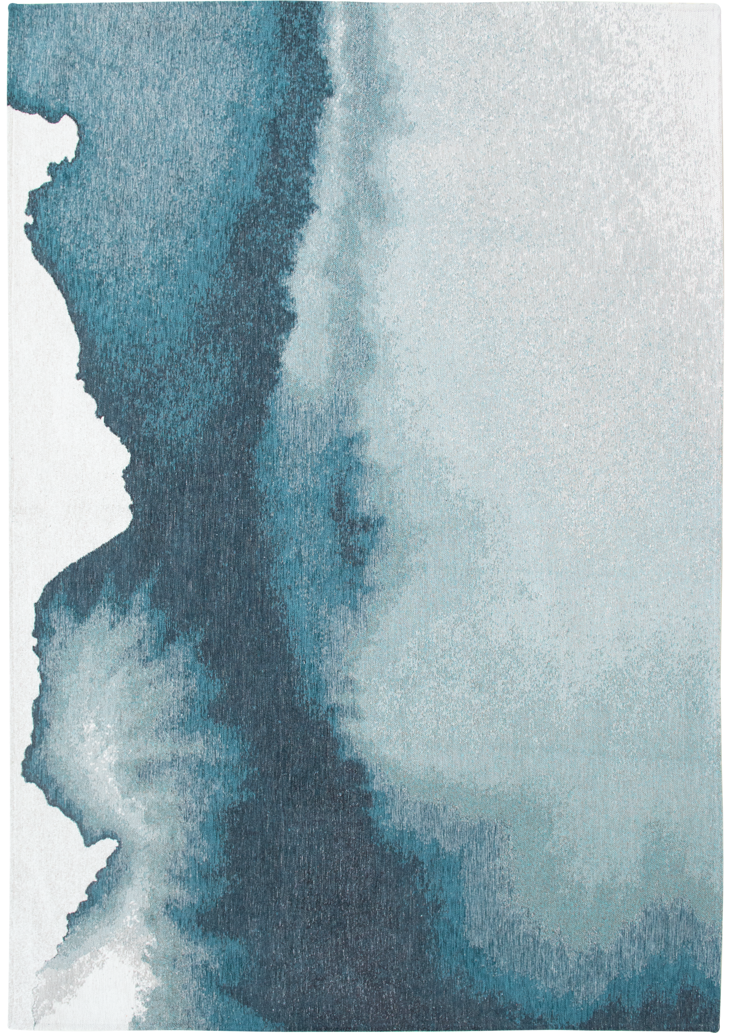 Tapis Couleur Douce Salon Bleu Encre — Louis De Poortere Meditation Lagoon 9332