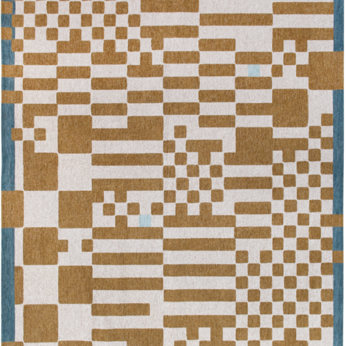 Tapis Damier Géométrique Miel — Louis De Poortere Craft Chess 9338