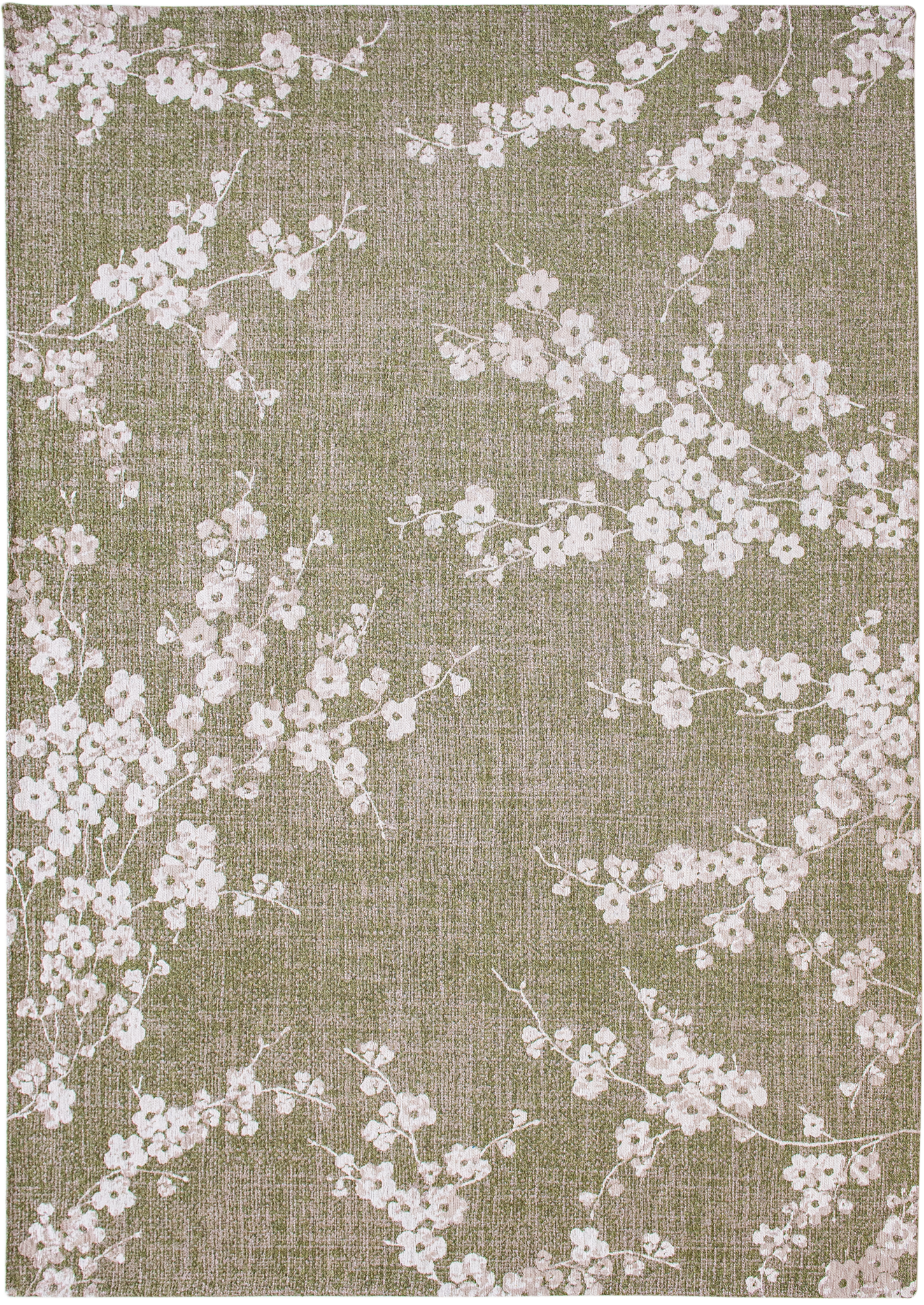 Tapis Floral Japonais Vert Jardin — Louis De Poortere Sakura 9372