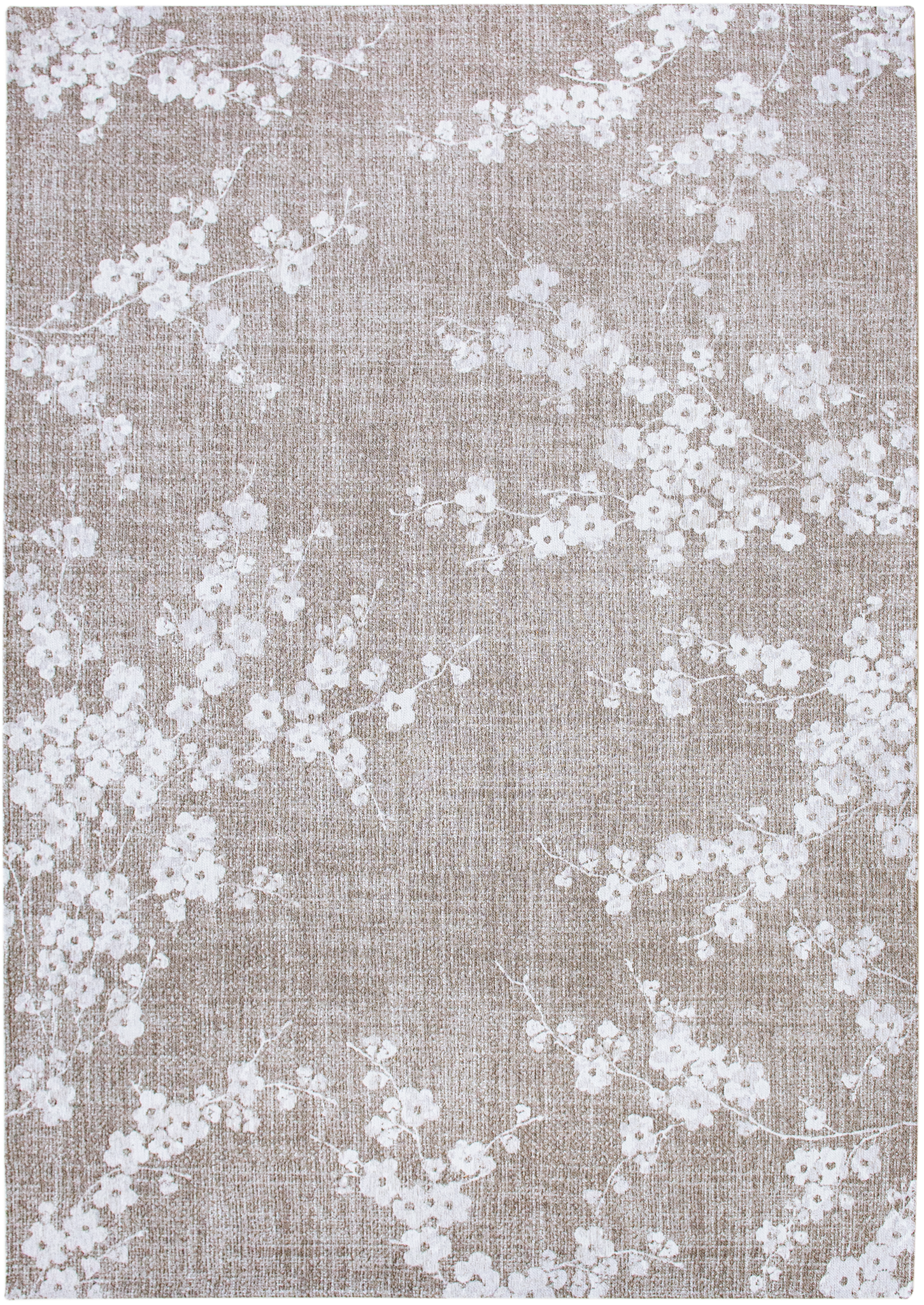Tapis Floral Japonais Gris beige — Louis De Poortere Sakura 9373 Morning Mist 9373