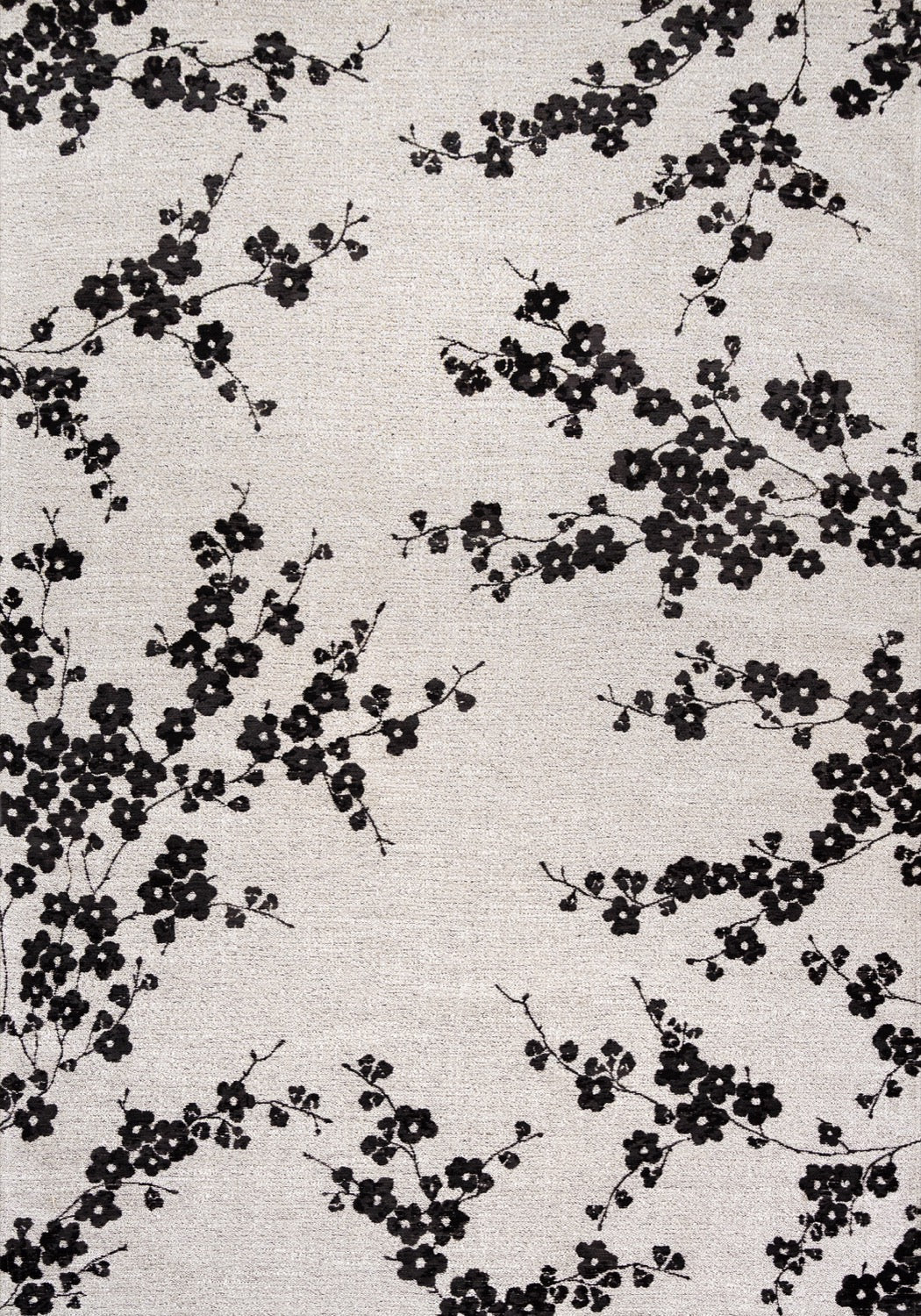 Tapis Floral Japonais Rose Cuivré — Louis De Poortere Sakura 9371 Tapis Floral Japonais Blanc Neige