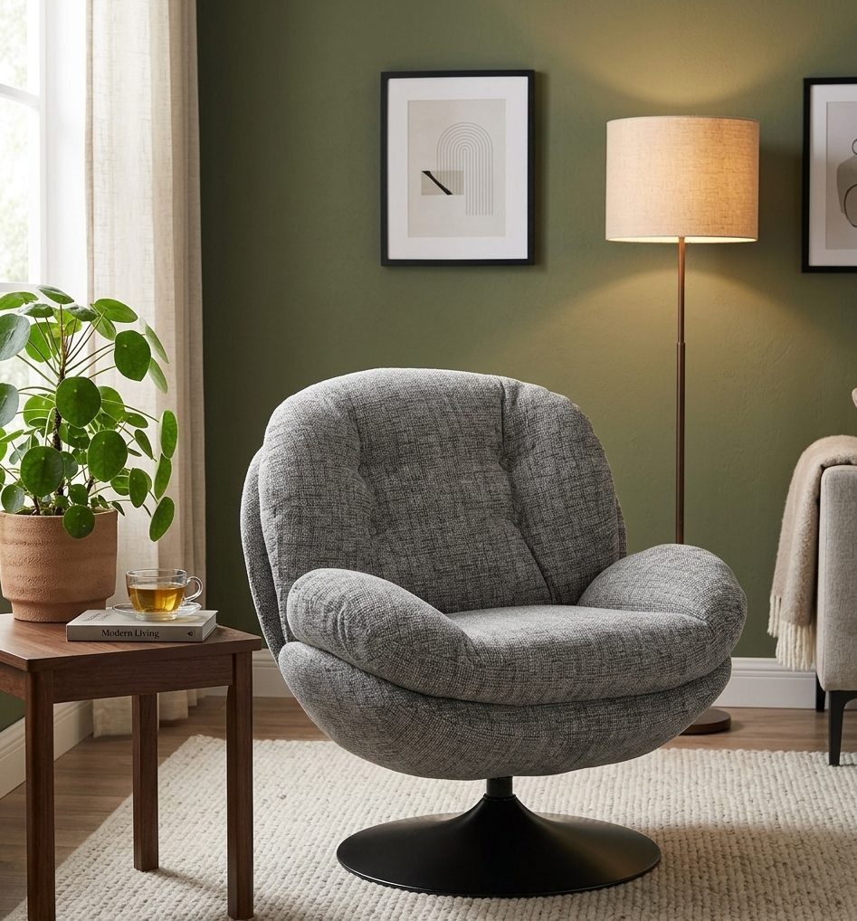 Poufs et repose-pieds Athezza en ambiance — collection Memento, Melimel Home Toulouse