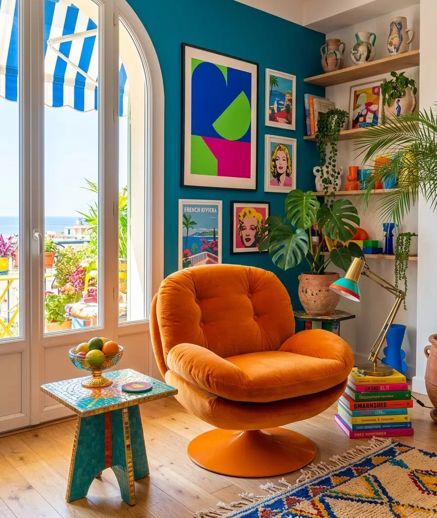 Fauteuils Memento POP Orange Athezza chez un client en Espagne - Photo client Melimel Home
