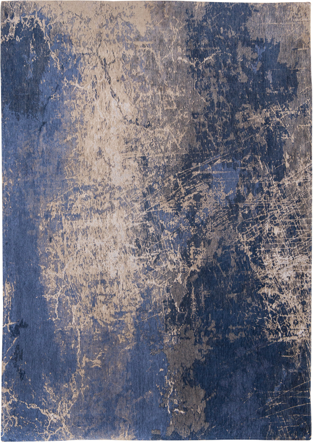 Tapis Graphique Vintage Sixties Bleu Abyssal — Louis De Poortere Mad Men Cracks 8629