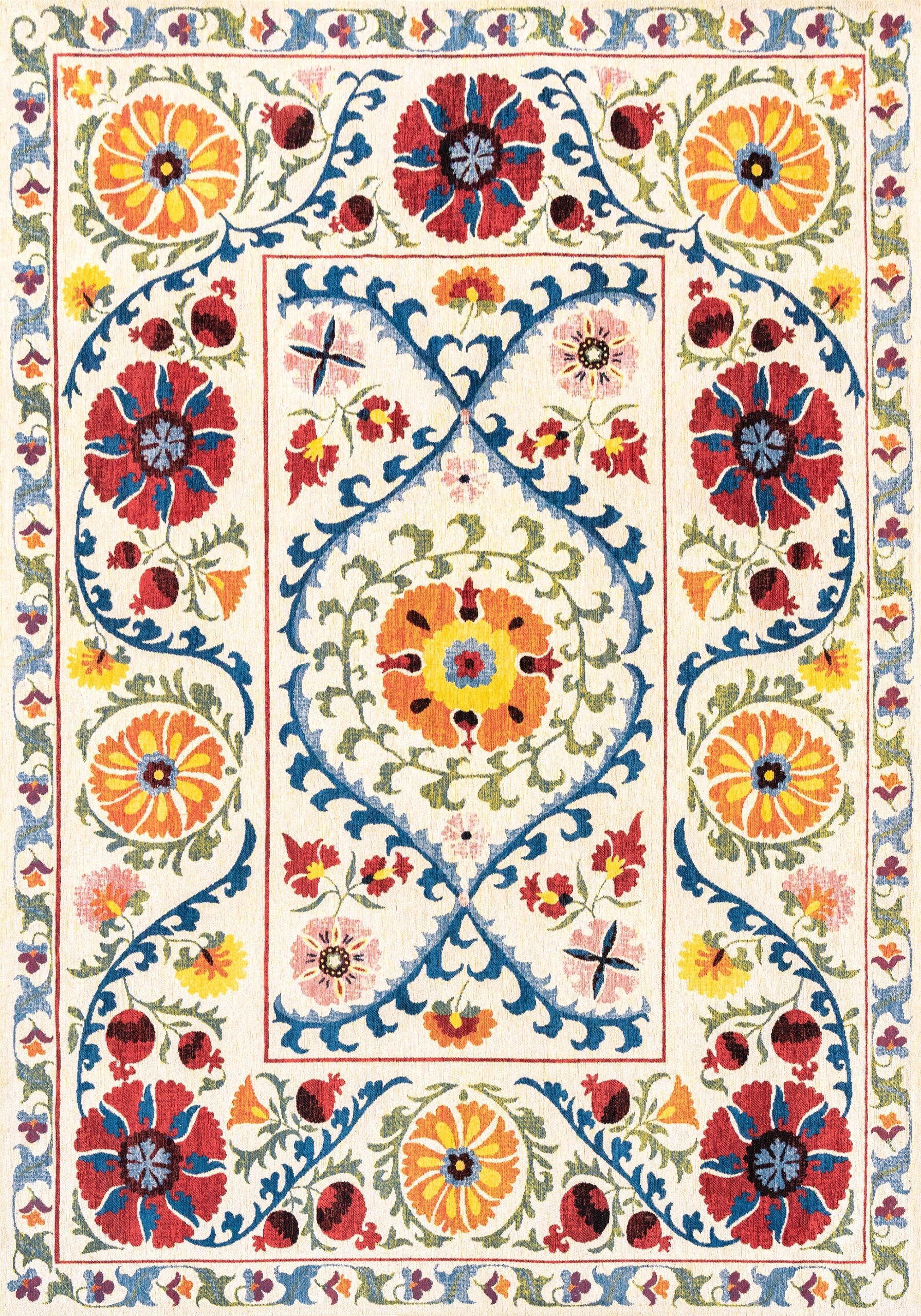 Tapis Oriental Floral Multicolore — Louis De Poortere Antiquarian Suzani 9728