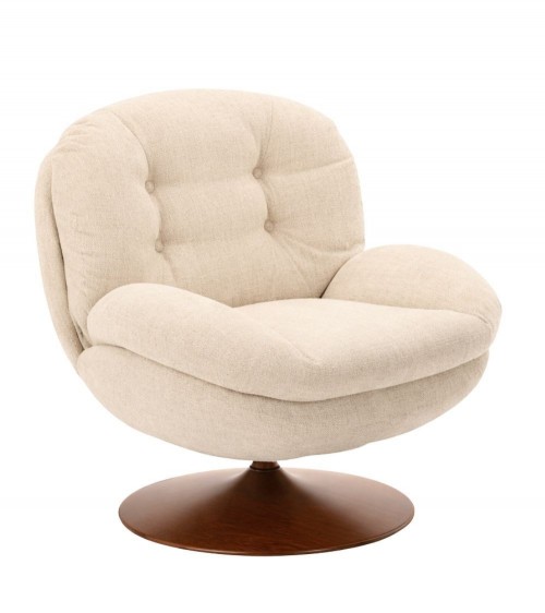 Fauteuil Memento Pivotant Orange Brûlé Athezza Pied Noir Fauteuil Memento Retro Beige pied noyer