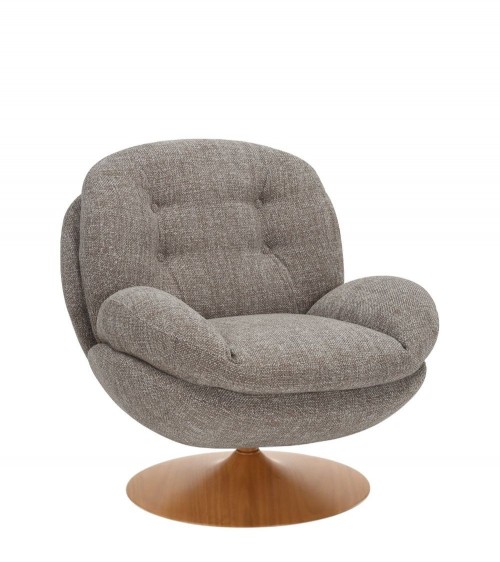 Fauteuil Memento Pivotant Orange Brûlé Athezza Pied Noir Fauteuil Memento Retro Taupe pied naturel