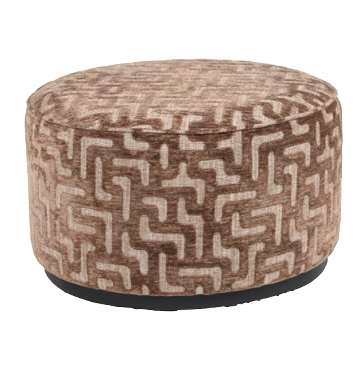 Pouf Lexie marron labyrinth 70cm Richmond Interiors