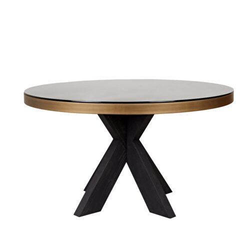 Table à manger Bloomville laiton shagreen 140Ø Richmond Interiors