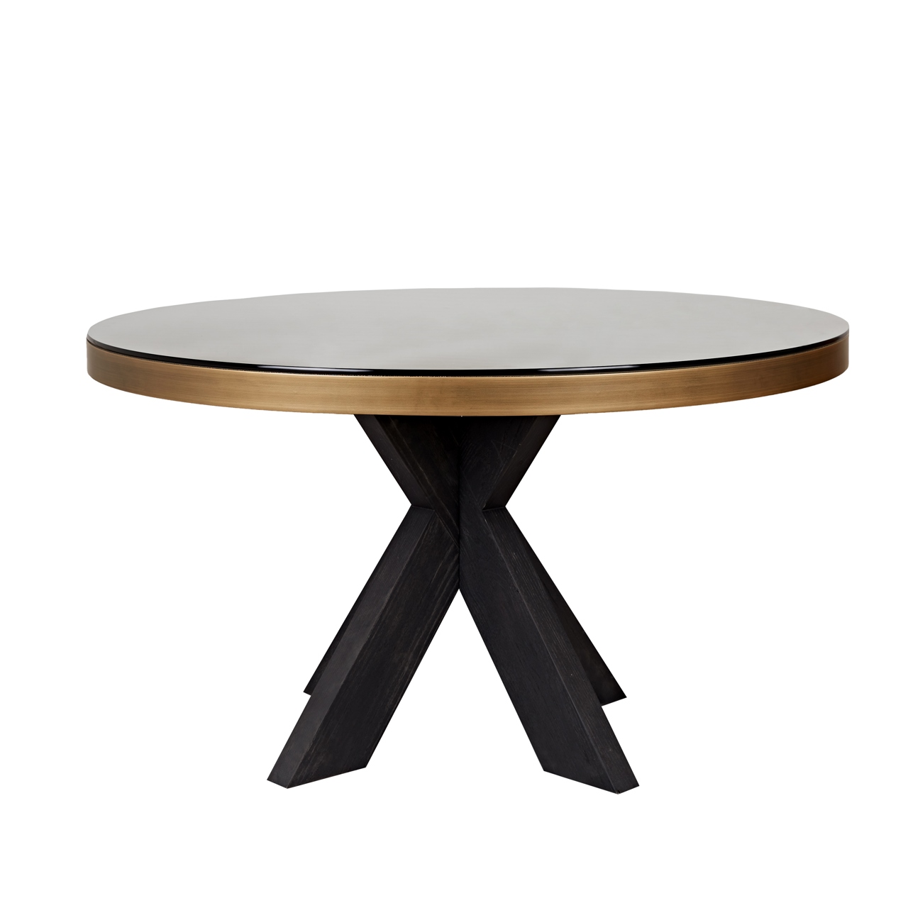 Table à manger Bloomville laiton shagreen 140Ø Richmond Interiors