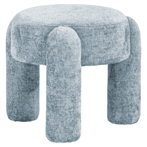 Pouf & repose-pieds Holly light velours bleu chenille Richmond Interiors