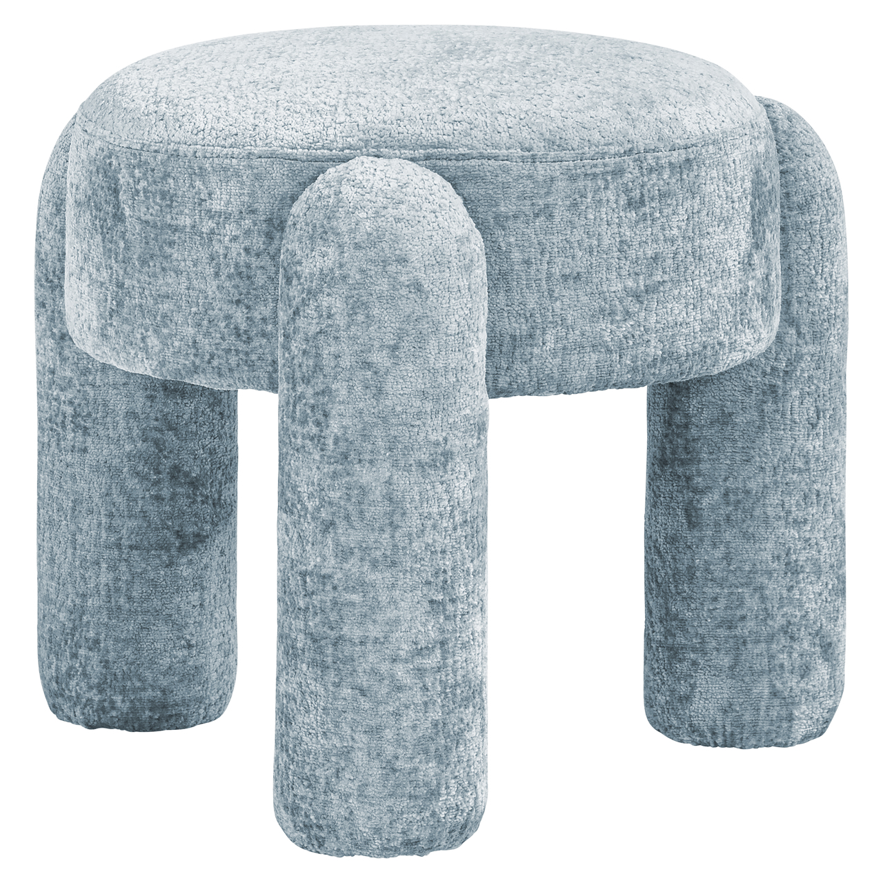 Pouf & repose-pieds Holly light velours bleu chenille Richmond Interiors