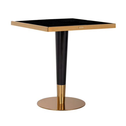 Table bistro Can Roca noir/or 70x70 Richmond Interiors